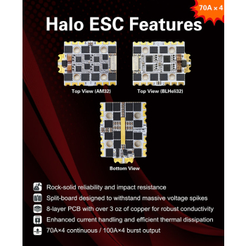 Stack HDZero Halo FC H7 & ESC AM32 70A ICM42688